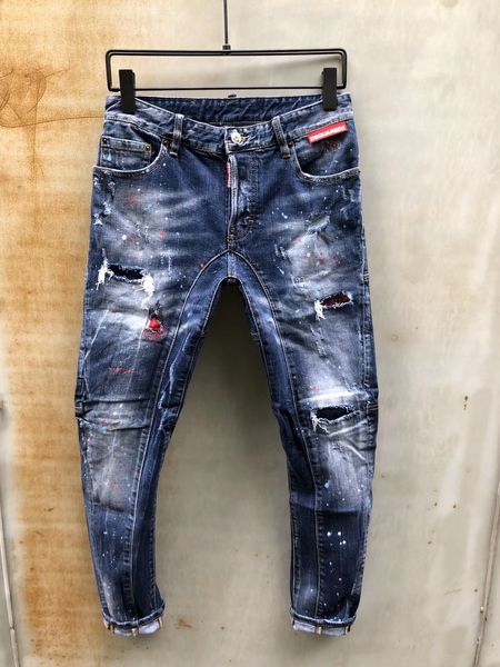 

Popular new tyle ummer men 039 denim kinny biker jean embroidery pant hole d2 jean button men long pant t68