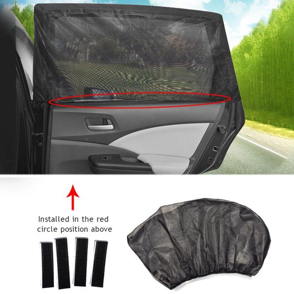 

a pair car side window sunshade car anti mosquito curtain gauze camping self driving equipment mosquito cover side sunshade