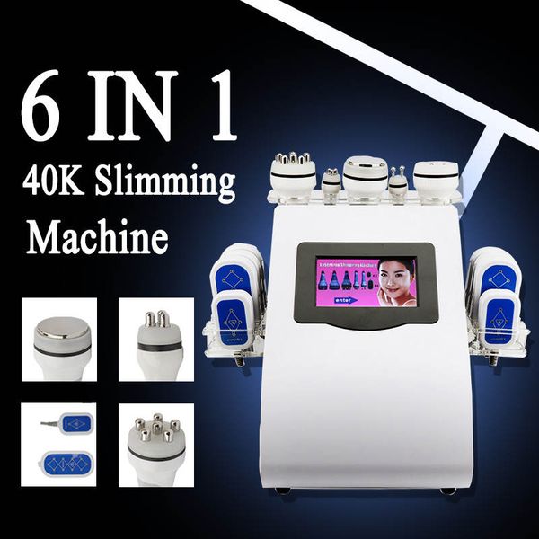

6 in 1 face lifting shaper massager body slimming machine ultrasonic vacuum beauty kim 8 rf body slimming cavitation machine