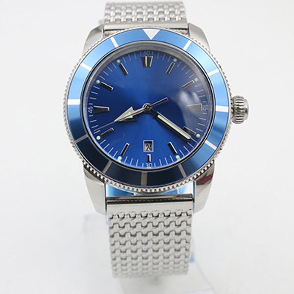 

super ocean heritage classic men's watch christmas gift automatic silver stainless belt stainless steel blue dial mens watches, Slivery;brown