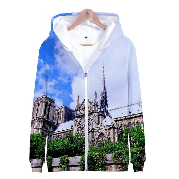 

aikooki 3d notre dame de paris fashion men zipper hoodies sweatshirt winter jacket popular pullover cotton long sleeve hooded, Black