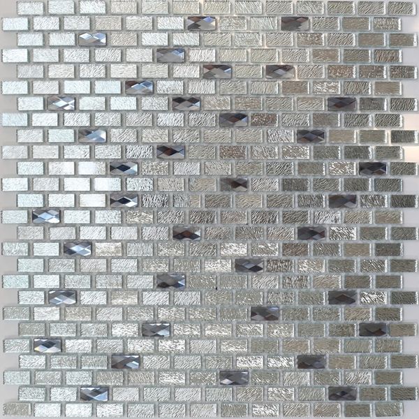 2020 Brick Silver Gray Glass Mosaic Tile Backsplash Jmfgt049