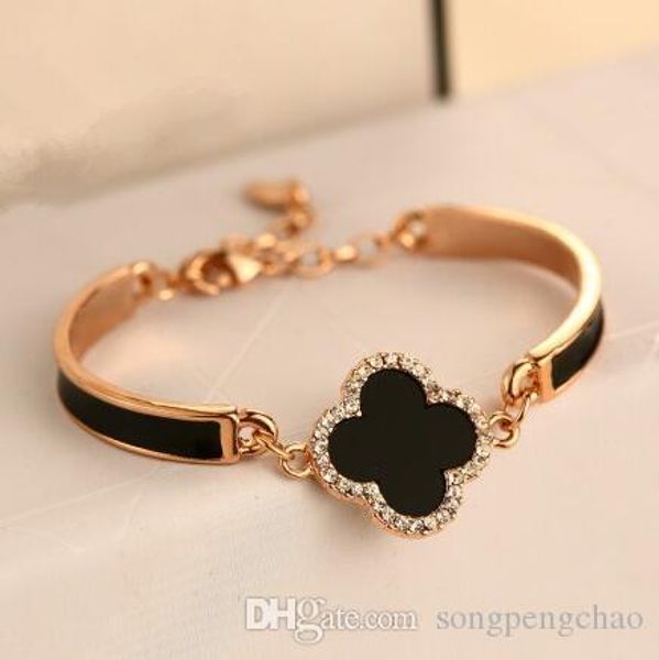 

brand design fashion diamond bracelet high-grade plated 18k gold petal bracelet temperament ladies party holiday gift jewelry, Golden;silver