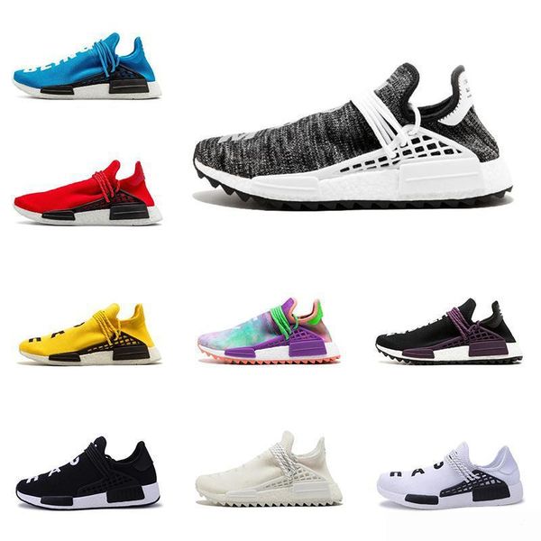 

2019 human race mens running shoes with box pharrell williams sample yellow core black fashion luxury mens women designer sandals shoes