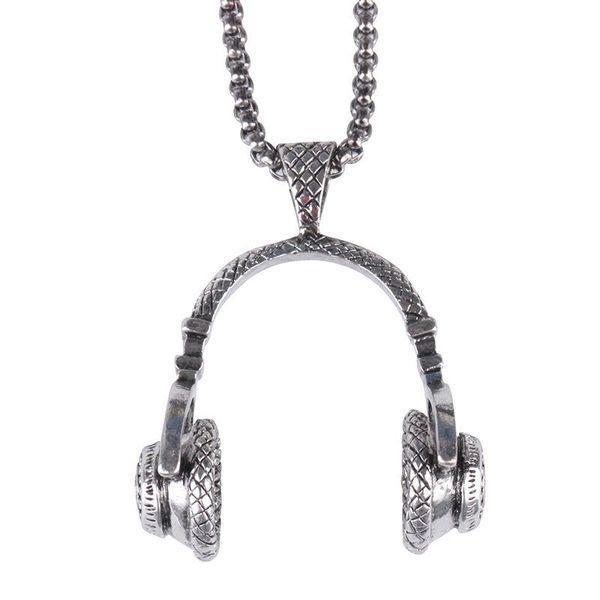 

музыка гарнитура длинное ожерелье золото черный серебристый цвет хип-хоп ювелирные изделия красиво аксессуары популярные наушники ожерелье, Silver