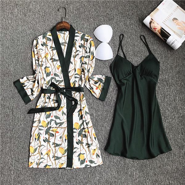 

2019 silk pajamas for women floral print women spaghetti strap summer pyjamas satin sleepwear v-neck pijama mujer, Black;red