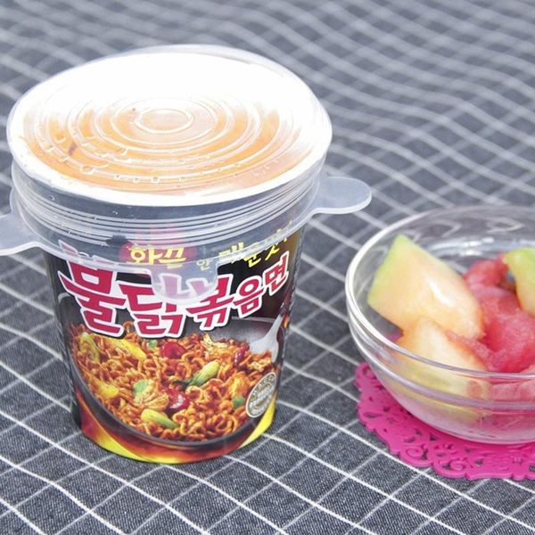 

6pcs kitchen reusableÂ silicone stretch seal lid preservation vacuum storage bowl cover