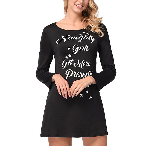 

2019 new women's short dress autumn and winter long-sleeve cartoon print skirt