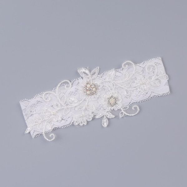 

wedding garter rhinestone embroidery flower beading white garters for women/female thigh ring bridal leg garter, Black;white