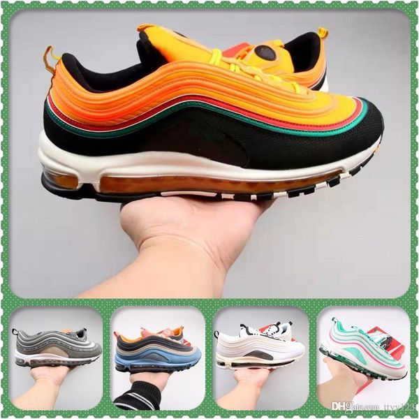 

new men running shoes cushion 97s kpu plastic training shoes fashion wholesale outdoor sneakers 36-45, Black