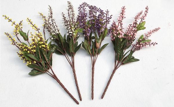 

5 bundles artificial auspicious fruit branch leaf-shaped for home office wedding garden decoration