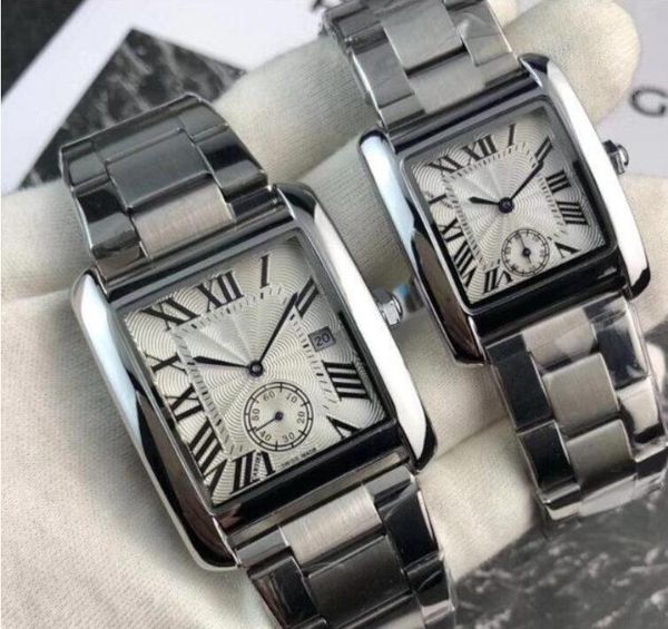 

Нержавеющая Сталь Полосы Мужчины Два Дата Часы Женщины Наручные Часы Кварцевые Ч