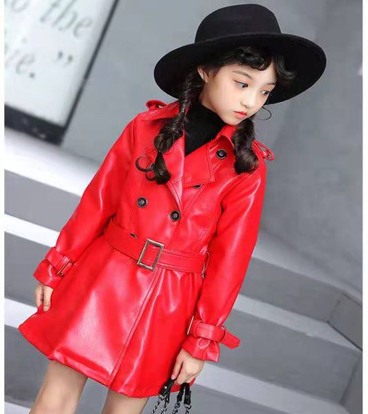 

girl jackets coat kids pu leather jacket children spring autumn waterproof windproof outwear coat for 4 5 6 7 8 9 10 11 12 13, Blue;gray