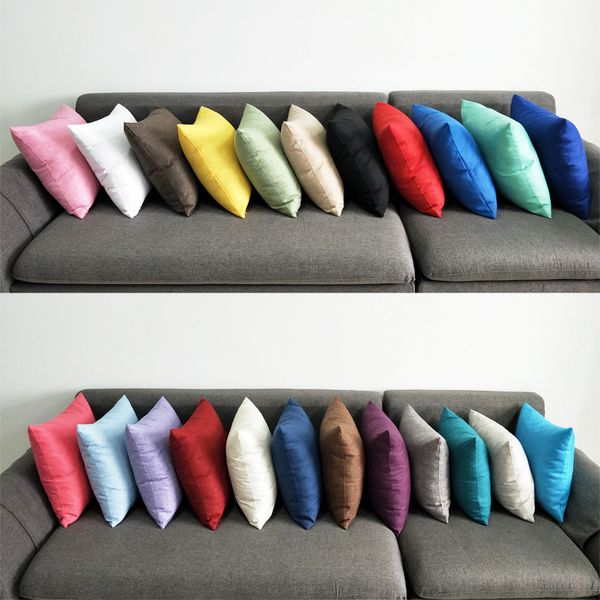 Soft Twill Square Pillowcase Pure Colour Simple Style Cushion Car