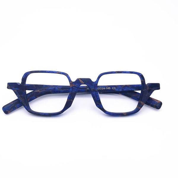 

belight optical fancy irregular shape men women vintage retro maacetate design spectacle frame precription lens hp232, Black