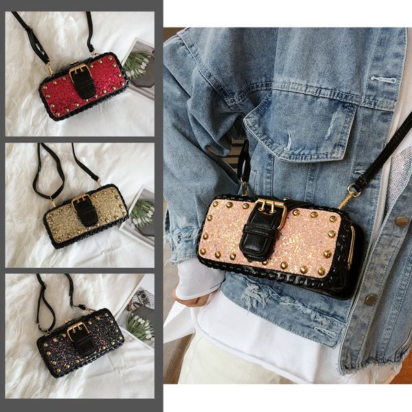 

мода bling crossbody сумка для женщин малой заклепки сумки сумки плеча блесток