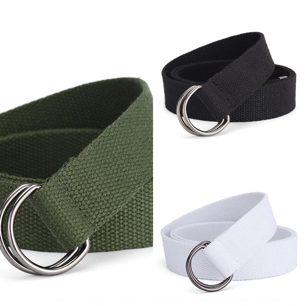 

classic d buckle double ring buckle woven all-match male canvas canvas and female universal belt outdoor nylon belt, Black;brown