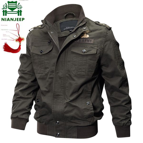 

2019 plus size jacket men spring autumn cotton pilot jacket coat army men's bomber jackets cargo flight male 6xl, Black;brown