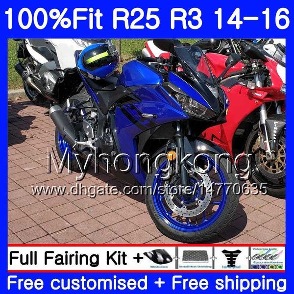 Einspritzkörper für Yamaha YZF R3 R25 YZF-R3 YZFR25 14 15 16 17 240HM.3 YZF-R25 R 25 YZFR3 Factory Blue Top 2014 2015 2016 2017 Verkleidungsset