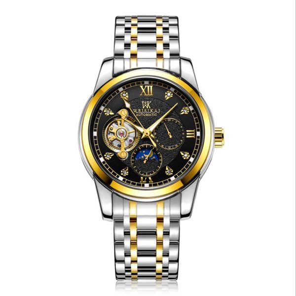 

sport mechanical watch luxury wat ch business mens watches brand montre homme clock men automatic w atch, Slivery;brown