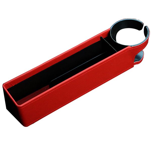 

cup holder multi-function car seat catcher easy install accessories filler pu leather case charging hole storage box pocket