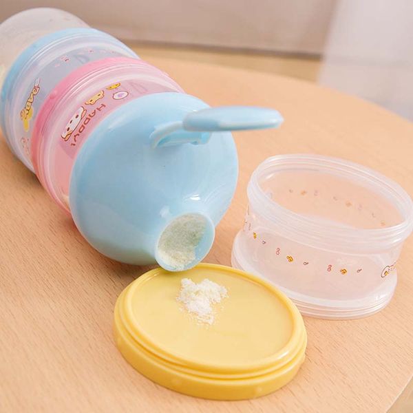 

4 layers cartoon portable baby milk powder food storage box container for newborn baby kids and children feeding appliance