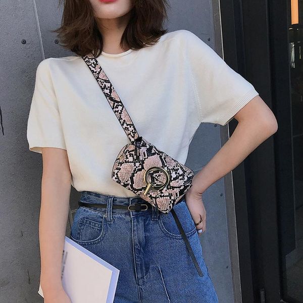 

women messenger bag fashion outdoor hasp serpentine messenger bag chest waist phone sac main femme#15