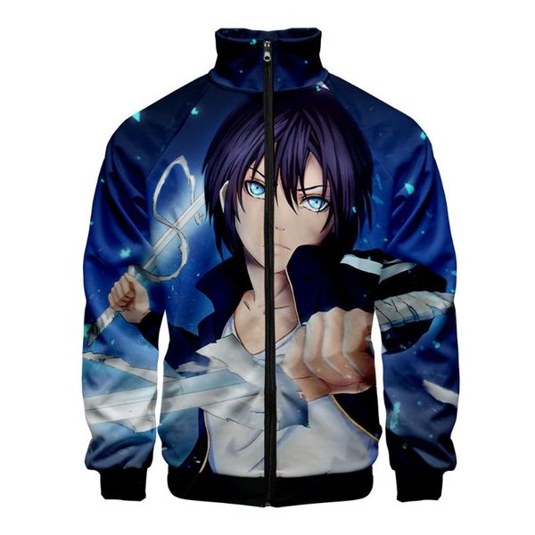 

new cartoon noragami jacket style slim fit windbreaker men slim fit zipper fashion trend casual jacket windbreaker, Black;brown