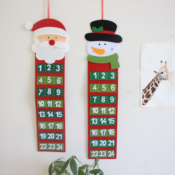 

merry christmas tree calendar decoration creative non-woven pendant countdown calendar ornament christmas decorations for home