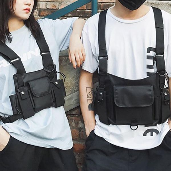 

2020 fashion chest rig waist bag hip hop streetwear functional tactical chest bag cross shoulder bags men vest streetwear pack t200521