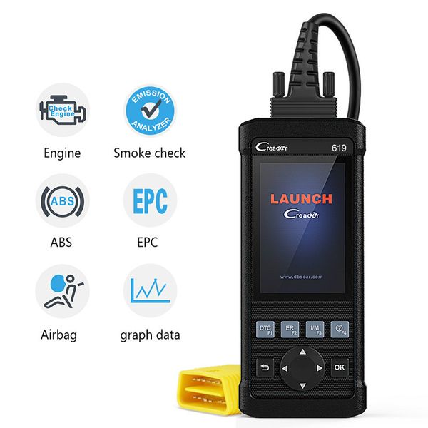 

obd2 сканер cr619 code reader engine abs srs o2 датчик контроля автомобиля diangostic инструмент obd 2 auto scanner
