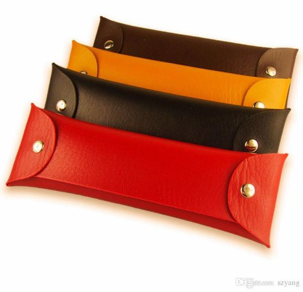 

multi function pen bag rectangle pu leather pencil bags foldable double buckle pencils case sn3413