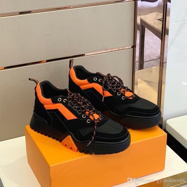 

high-quality fashion luxury men's shoes new latest men's lace-up sneakers hiking running shoelace with box size 38-45, Black