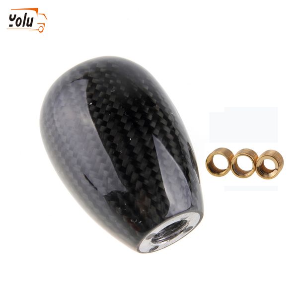 

yolu universal manual operation car gear shift knob gear lever carbon fiber black/silver for golf bora