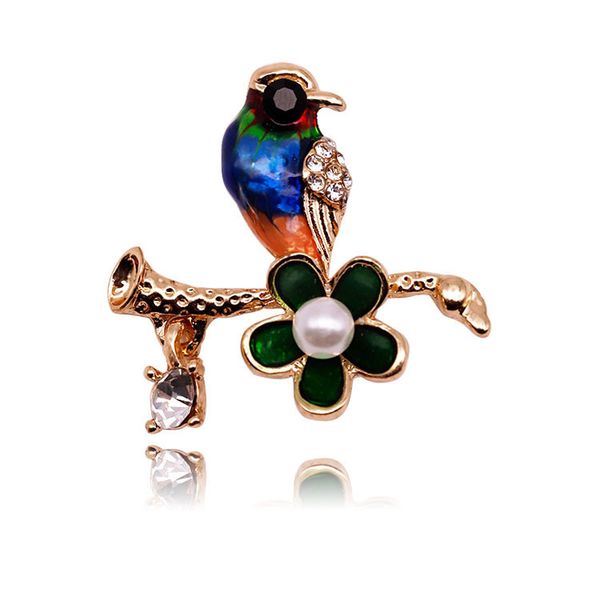 

accessories personality glaze birdie woman brooch pin jewelry batch, Gray