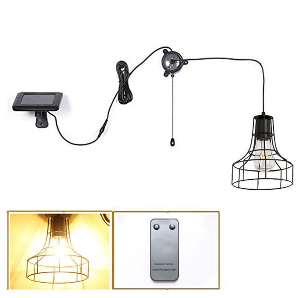 

solar pendant barn light retro garage lampshade bulb with pull cord outdoor indoor solar hanging shed light for garden patio home