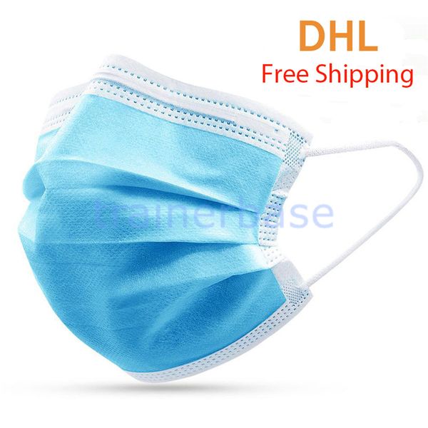 

dhl 50pcs disposable mouth masks masks 3 layers thick dust protection civil anti-droplet comfortable men safety masks