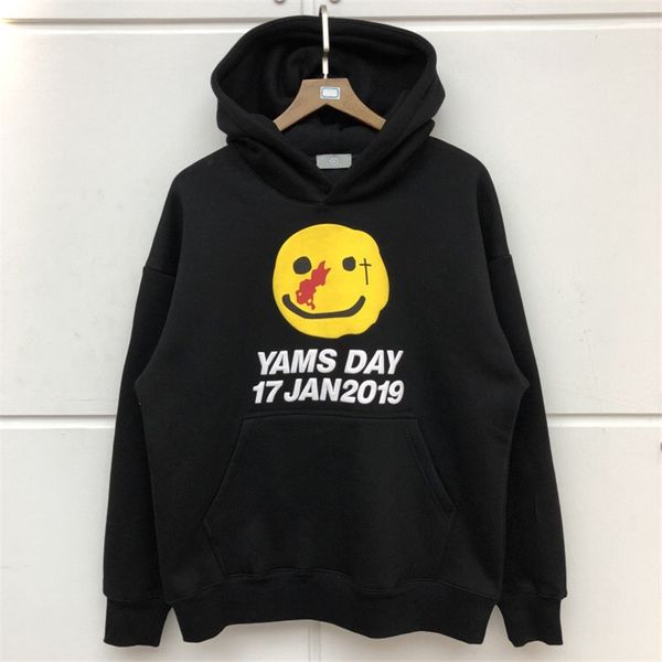 

3d printing hoodie hooded hip hop men women smiley face cpfm.xyz pullover black white