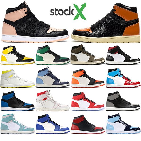 

with sock new high 1 1s basketball shoes mens women 2020 running shoes black toe obsidian gym unc banned bred sport sneakers