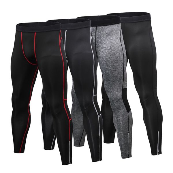 

men fashion elastic fitness male trousers new summer casual pants men brand compression tights skinny leggings, Black