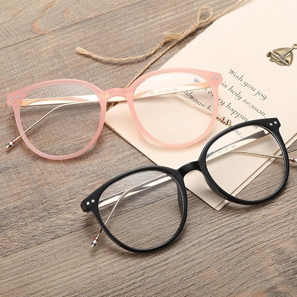 

round myopia glasses pc full frame women's plain glasses frame, Silver