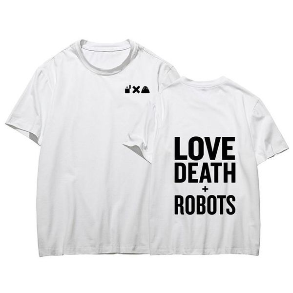 

любовь смерть и роботы mens tshirts лета печать круглый шеи mens коротким рукавом топы мода быстрое высыхание мужские tees, White;black