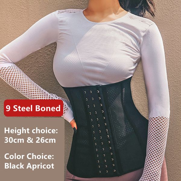 Mulheres verão todos os dias látex 9 aço desossa esparramo esparador de cintura para perda de peso furo respirável 4 gancho e olhos underbust corset sexy