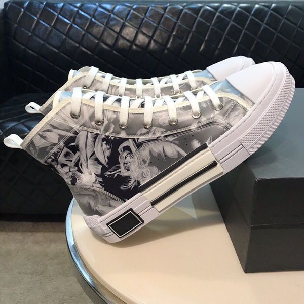 

flowers technical canvas b23 high oblique sneakers mens designer fashion b22 b23 b24 b01 b02 mans outdoor trainer shoes t07, Black