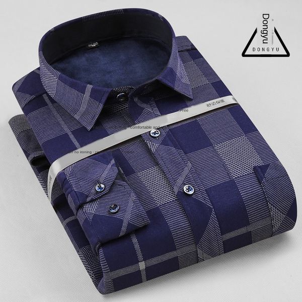 

дизайнер донгю мужские флокирование длинным рукавом мужская зима плюс бархат теплый рубашка, White;black