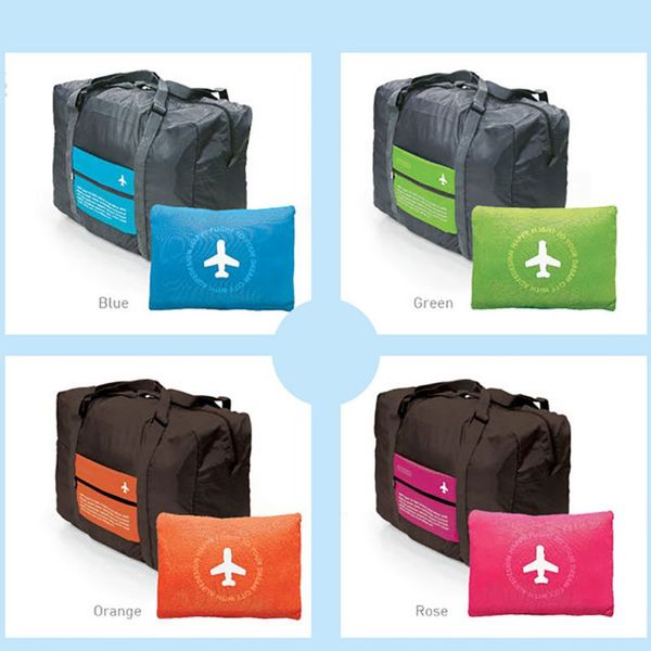 

portable large capacity folding handbags overnight airplane travel trolley bags 1 pcs