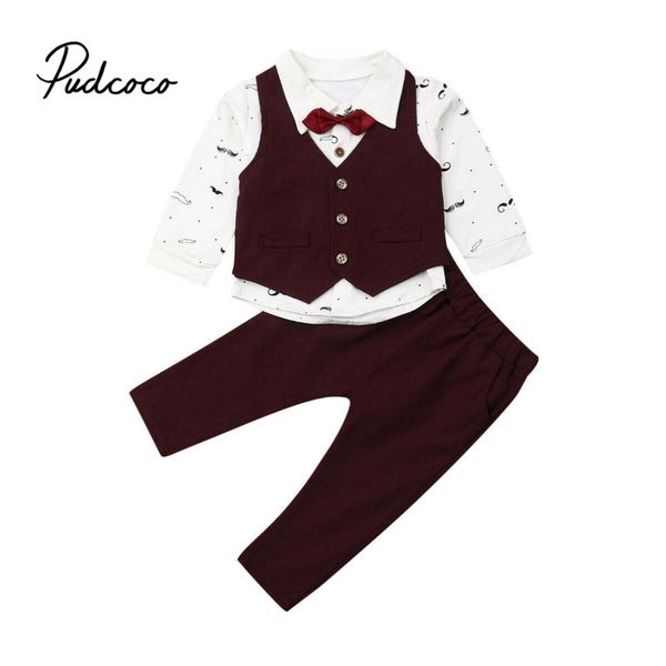 

kids sets for boys formal suits birthday wedding party dress shirt gentleman waistcoat vest pants korean style children clothes, White
