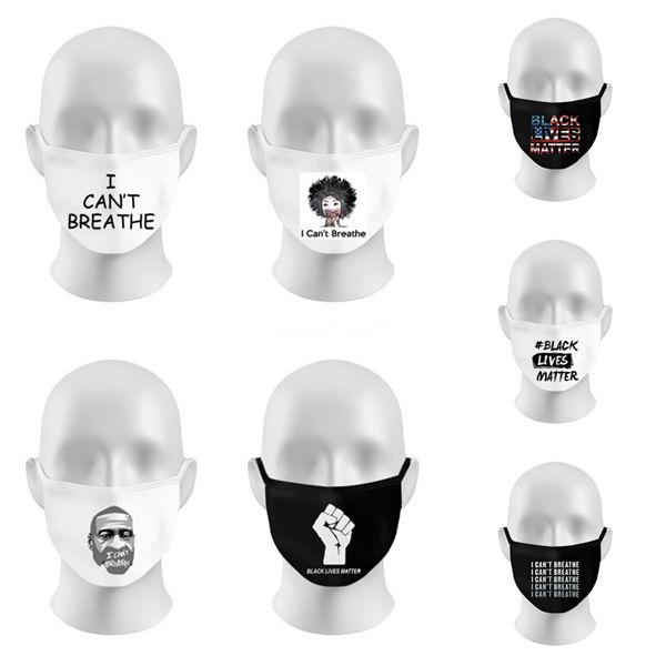 

in stock i cant breathe face masks washable cotton masks black lives matter masks fashion designer letter mask for adults #668