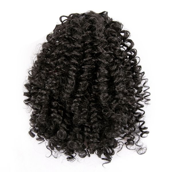 

natural curly coily durable puff short women wig hairpieces black hair extensions african americans clipin ponytails, Brown