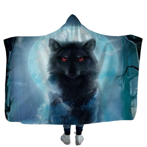 

hooded blanket 3d printed animals for home sofa sherpa fleece soft blanket mantle microfiber throw for adults childs bed